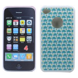iPhone 4 4S Full Elephants Design Gummy Case (Elephants)